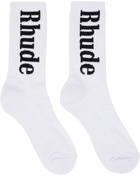 Rhude Black & White RH Vertical Socks