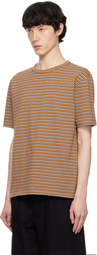International Gallery BEAMS Two-Pack Brown & Green Border T-shirts