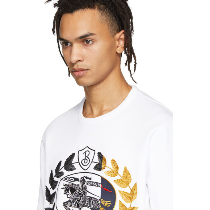 Burberry-White Crest Logo T-Shirt