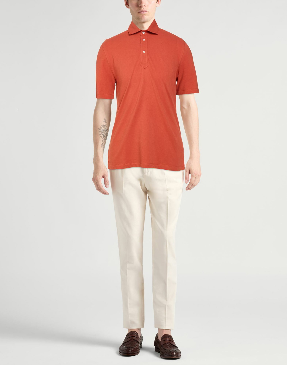 Brunello Cucinelli Mens Polo shirt in Orange