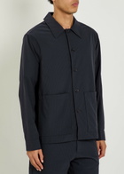NN07 Blaze Striped Seersucker Shirt Navy