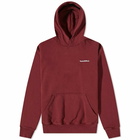 Sporty & Rich Serif Logo Hoody in Merlot/White