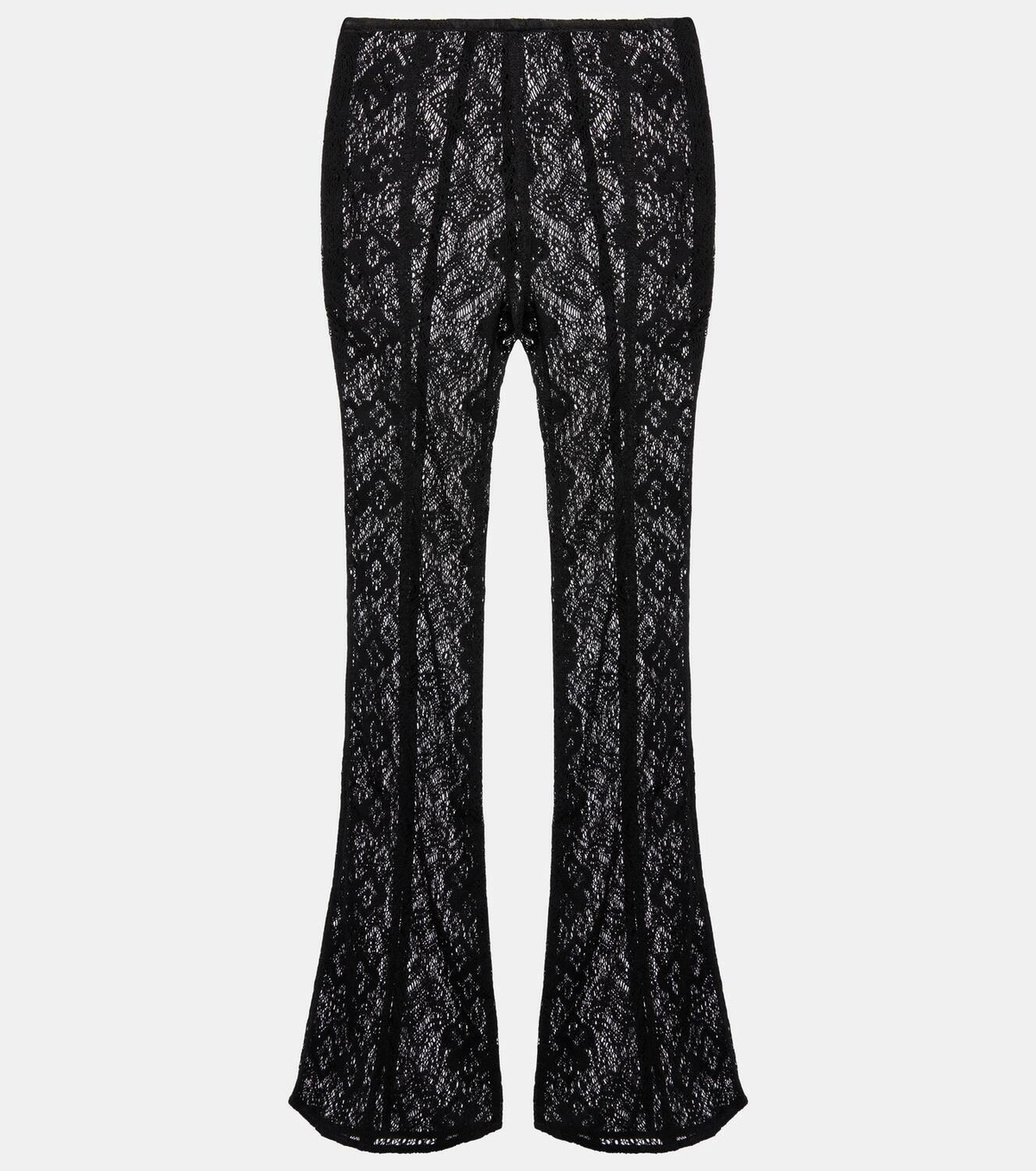 Ganni High-rise lace flared pants