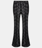 Ganni High-rise lace flared pants