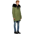 Mr and Mrs Italy Green and Black Long Fur Parka