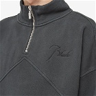 Rhude Men's Vantage Jersey Quarter Zip in Black