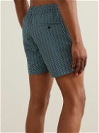 Frescobol Carioca - Slim-Fit Short-Length Printed Recycled Swim Shorts - Blue