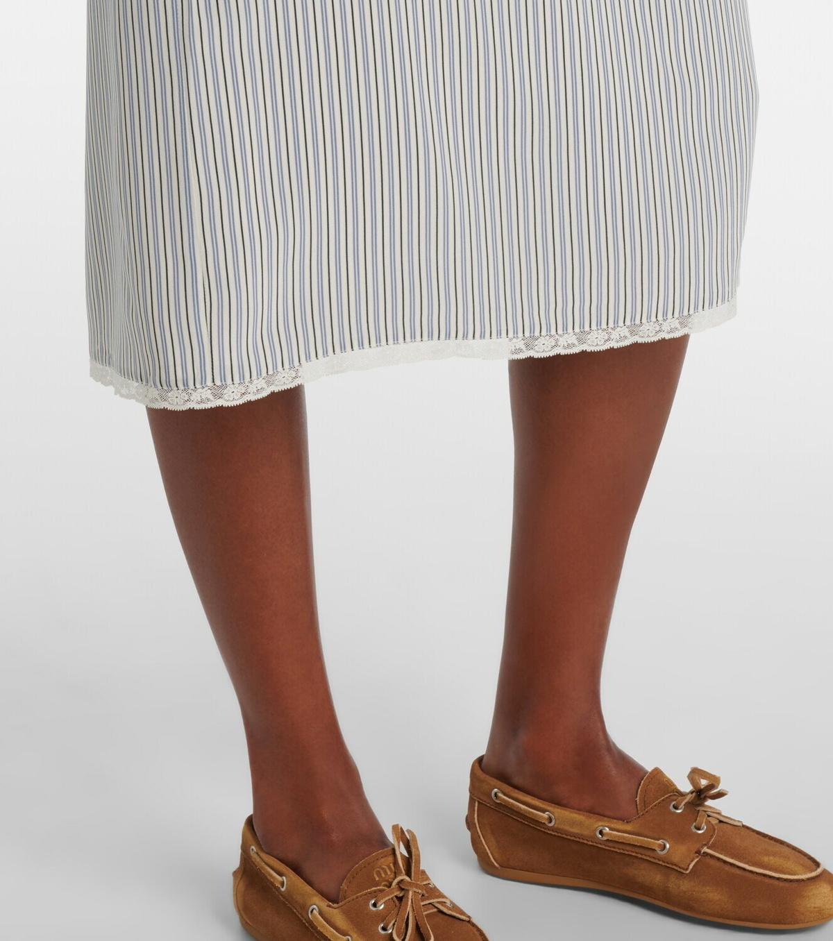 Miu Miu Striped silk crêpe de chine midi dress