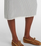 Miu Miu Striped silk crêpe de chine midi dress