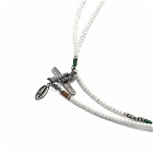 M. Cohen Men's 30" Stacked Mini Bead Necklace in White