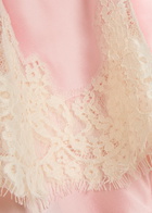 Reformation Carolina Lace-trim Silk Skirt Light Pink