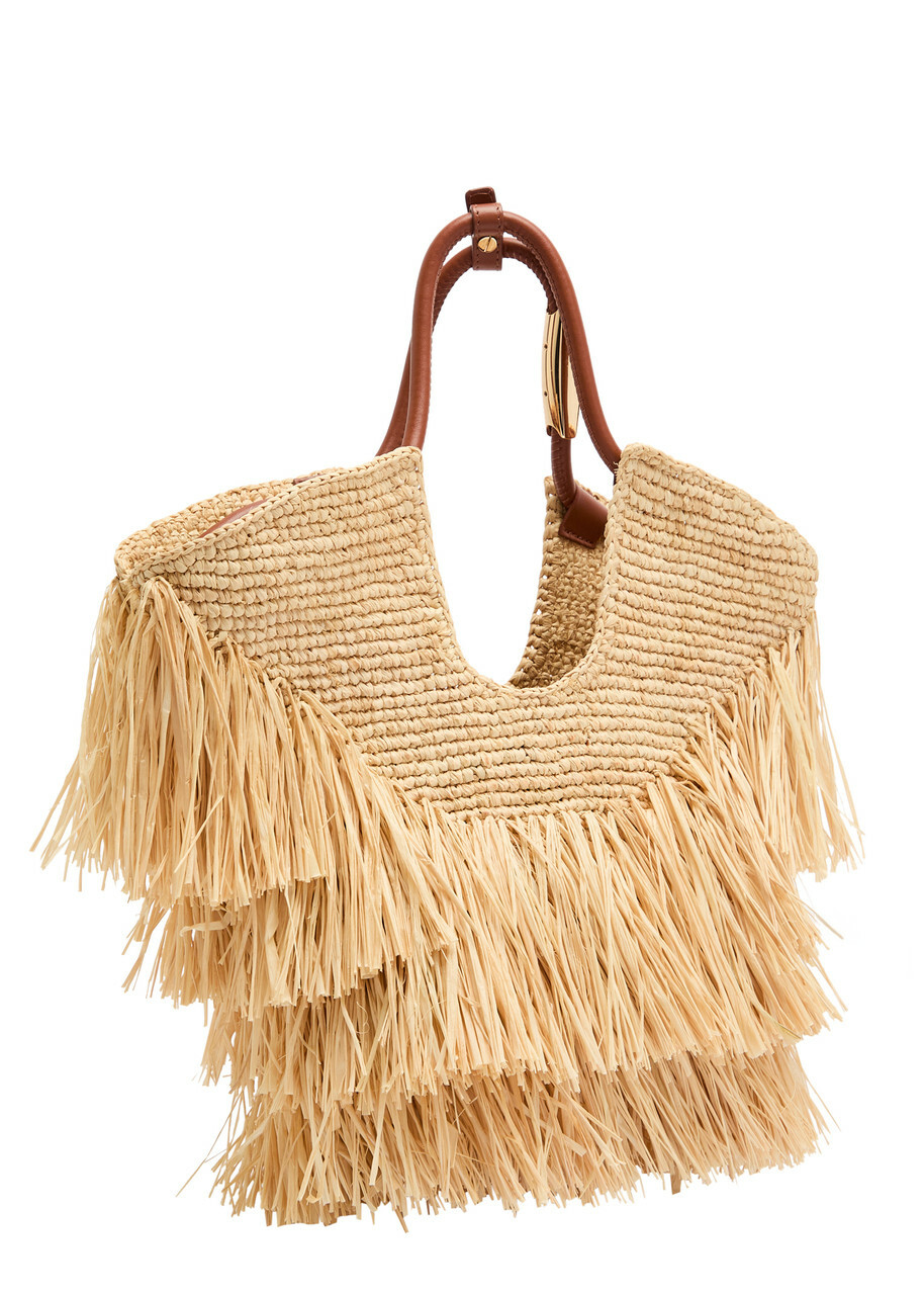 Zimmermann Goldentime Fringe-trimmed Crochet Raffia Tote - Natural - One Size