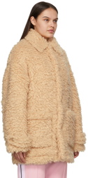 Palm Angels Beige Curly Pea Jacket