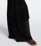 Alaïa Semi-sheer linen and silk midi dress