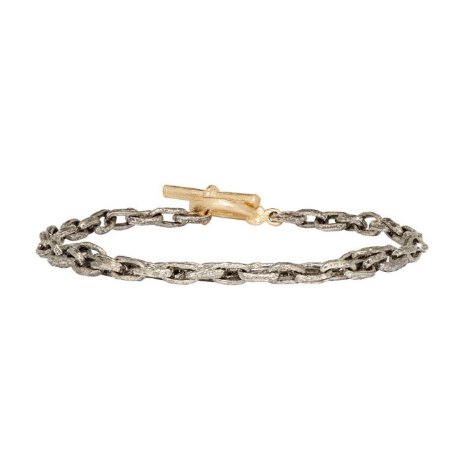 Photo: Pearls Before Swine Silver and Gold Old Textured Mini Link Bracelet