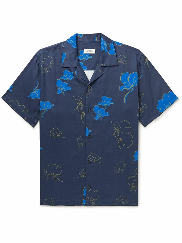 Photo: Saturdays NYC - Sig Zane Canty Mānoa Camp-Collar Floral-Print TENCEL™ Lyocell-Blend Twill Shirt - Blue