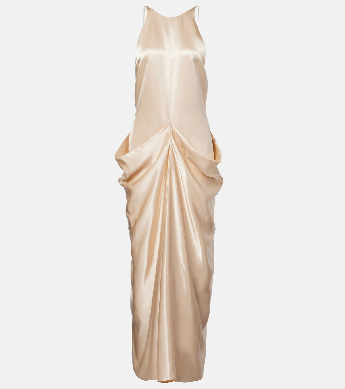Khaite Draped gathered satin maxi dress