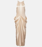 Khaite Draped gathered satin maxi dress