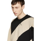 Marques Almeida Black and Beige Striped Sweatshirt