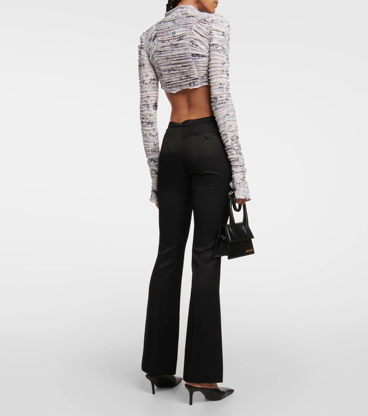Roberta Einer Tie-front printed cropped cardigan