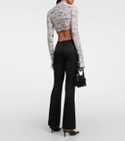 Roberta Einer Tie-front printed cropped cardigan