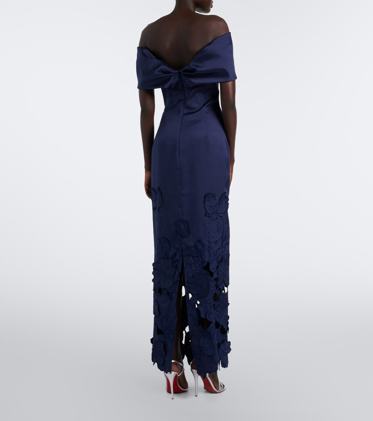 Costarellos Norelle off-shoulder satin midi dress