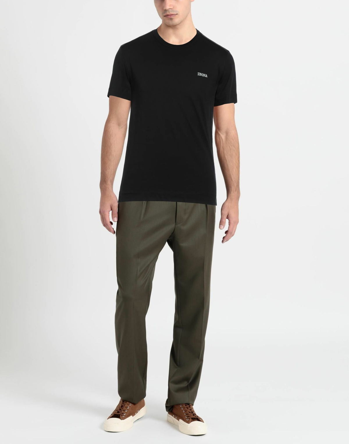 Zegna Mens T-shirt in Black