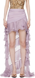 Blumarine Purple Ruffled Maxi Skirt