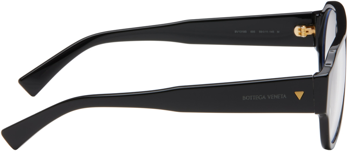 Bottega Veneta Black Soft Aviator Glasses