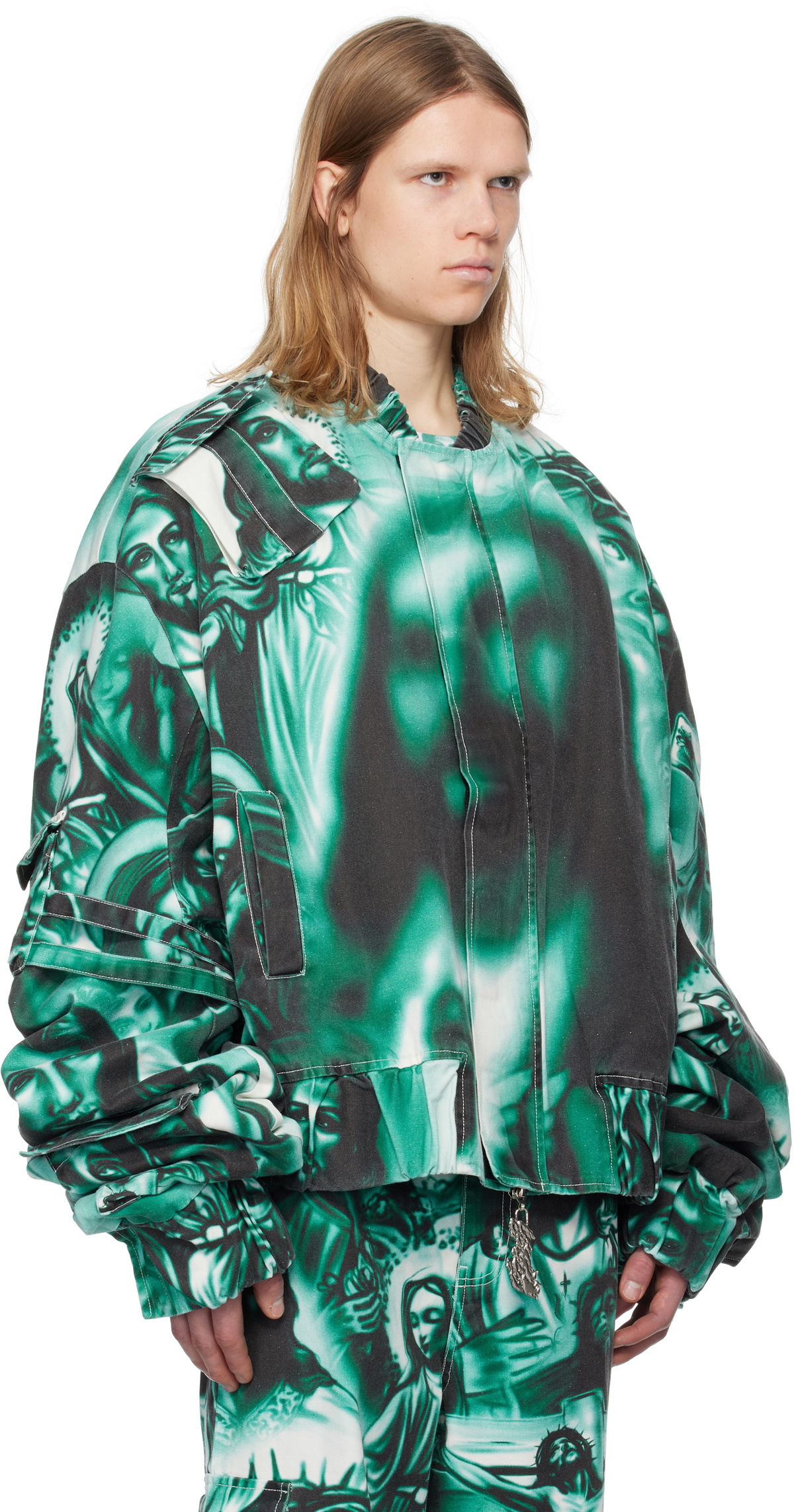 Gerrit Jacob Green Oversized Denim Jacket Gerrit Jacob