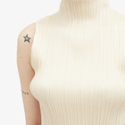 Pleats Please Issey Miyake Women's Colourful Basics Roll Neck Vest in Neutrals