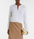 Erdem Floral-appliqué wool cardigan