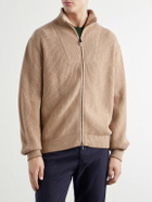 Canali - Wool and Cashmere-Blend Zip-Up Sweater - Neutrals