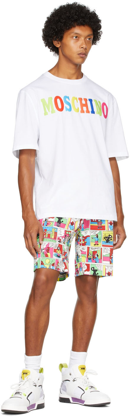 Moschino White Streetball High Sneakers Moschino