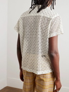 BODE - Camp-Collar Cotton-Blend Lace Shirt - Neutrals