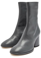 Aeyde Ayla 55 Leather Ankle Boots Dark Grey
