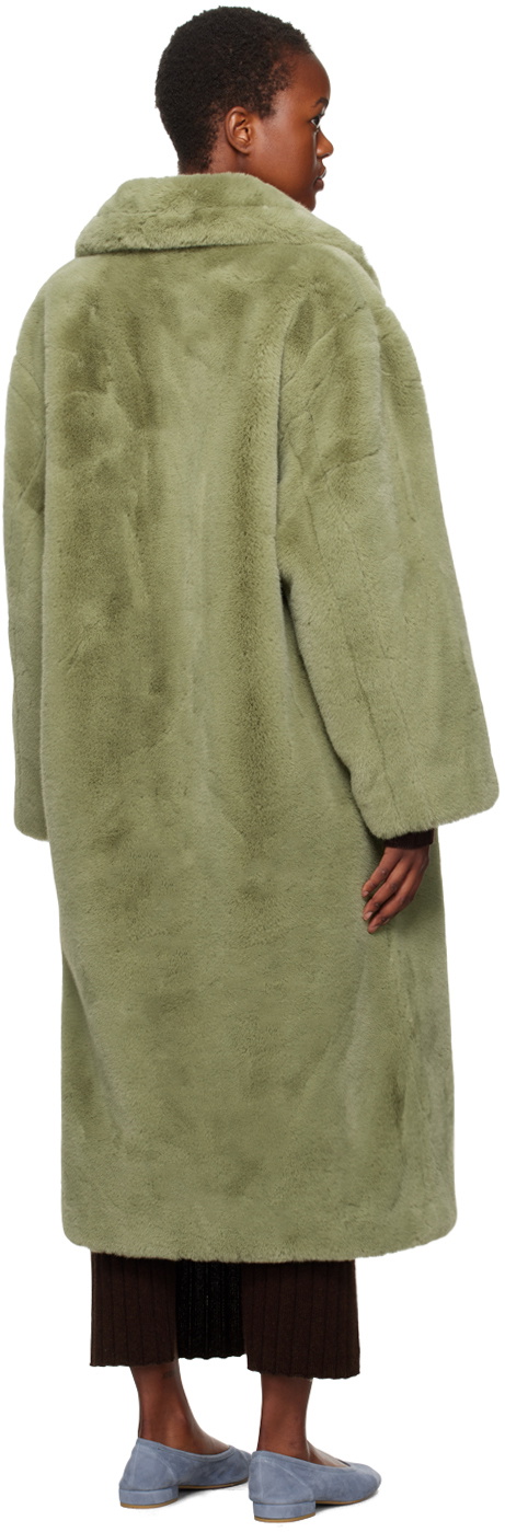 Stand Studio Green Maria Faux-Fur Coat