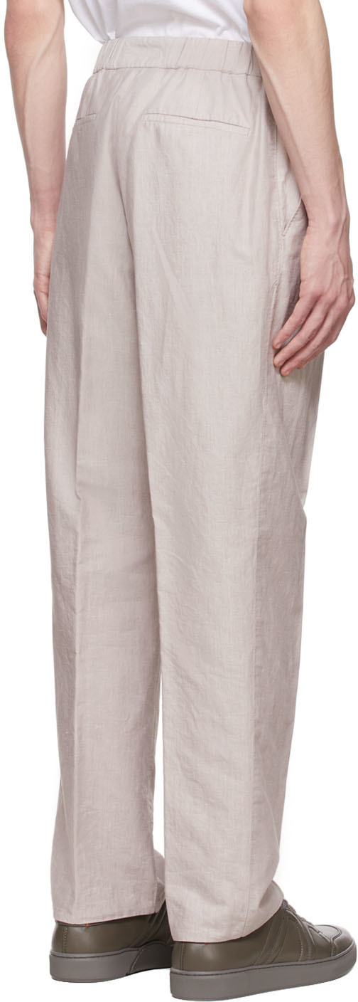 Ermenegildo Zegna Beige Cotton Trousers