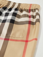 Burberry - Straight-Leg Checked Silk-Twill Shorts - Neutrals