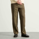 Percival Men's Grounds Herringbone Wool Relaxed Trousers in Oak