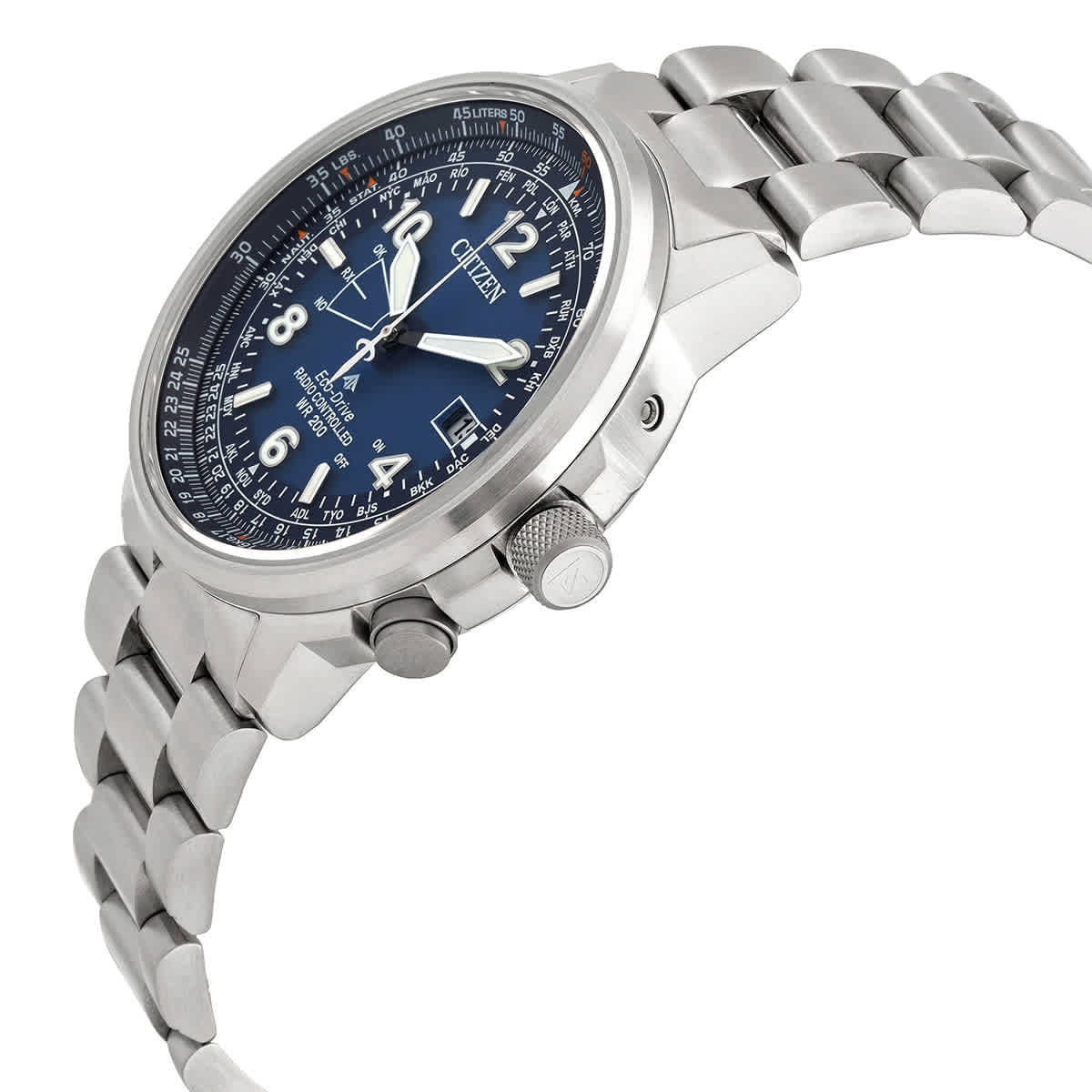 CITIZEN Pilot CB0240-88L – Orologio Uomo Radiocontrollato Eco-Drive, Cassa 42,5 Mm, Bracciale Acciaio, Vetro Zaffiro, 20 ATM - 2