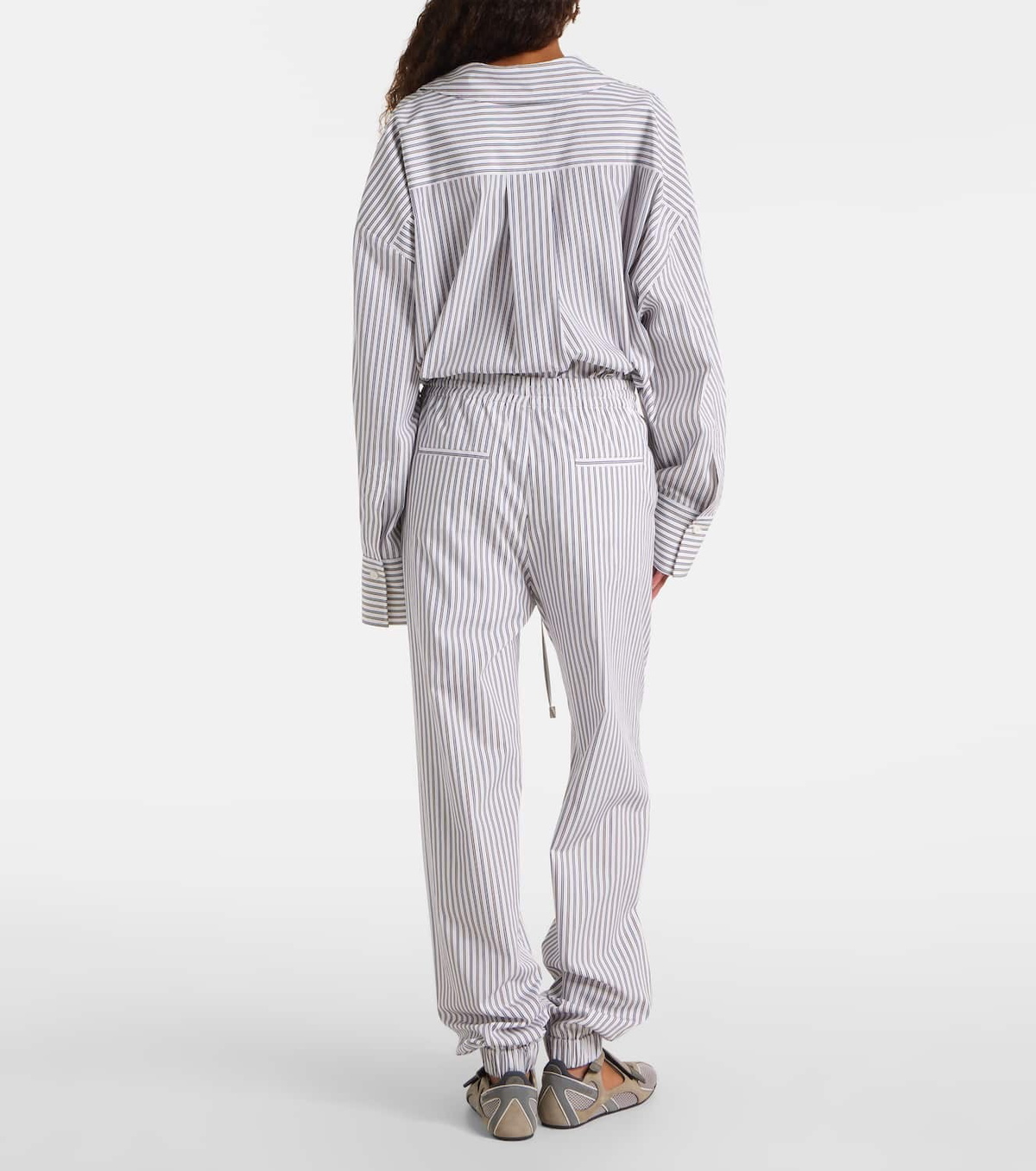 The Attico Striped cotton sweatpants
