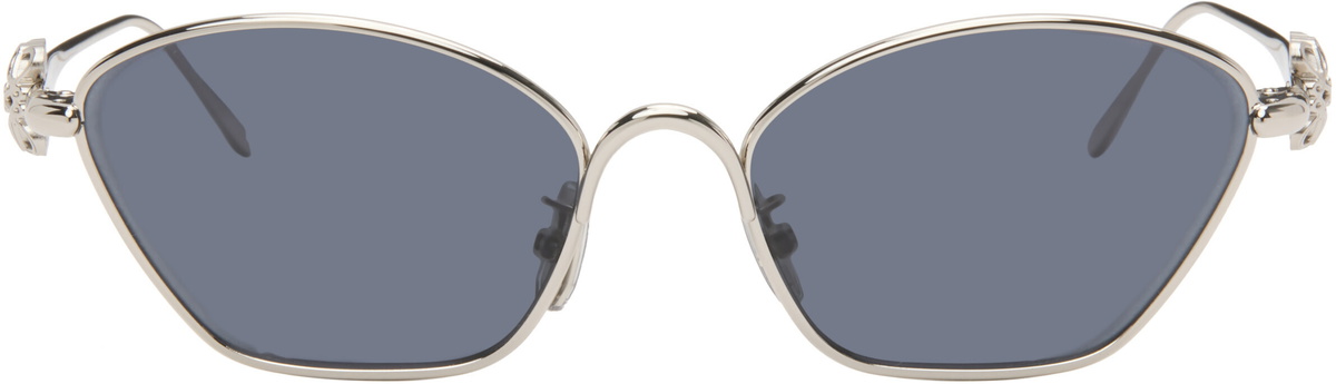 LOEWE Silver Anagram Hexagonal Sunglasses