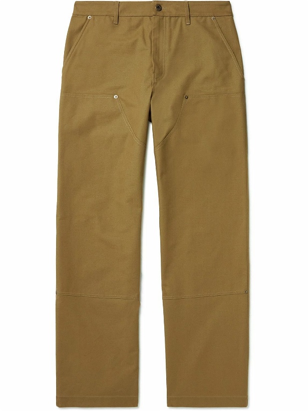 Photo: Loewe - Straight-Leg Cotton-Canvas Trousers - Brown