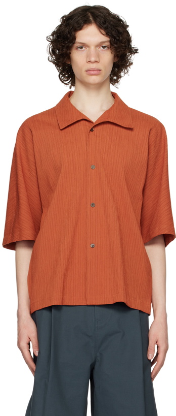 Photo: LE17SEPTEMBRE Brown Pleated Shirt