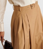 'S Max Mara Pleated cotton poplin maxi skirt