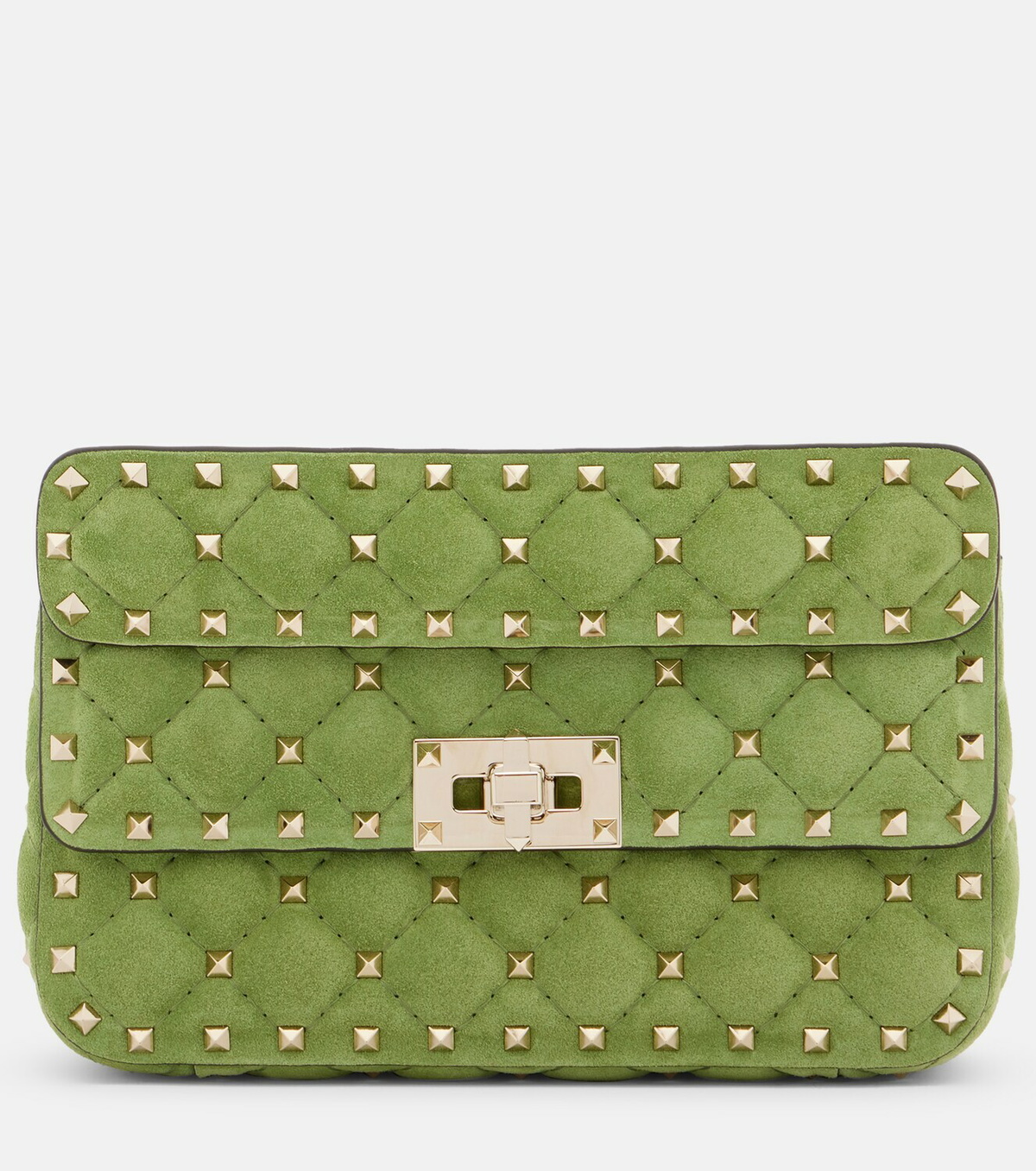 Valentino Garavani Rockstud Spike Small suede top-handle bag