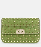 Valentino Garavani Rockstud Spike Small suede top-handle bag
