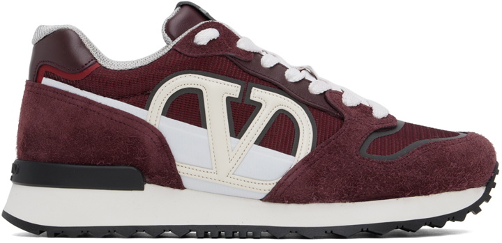 Photo: Valentino Garavani Burgundy VLogo Pace Sneakers