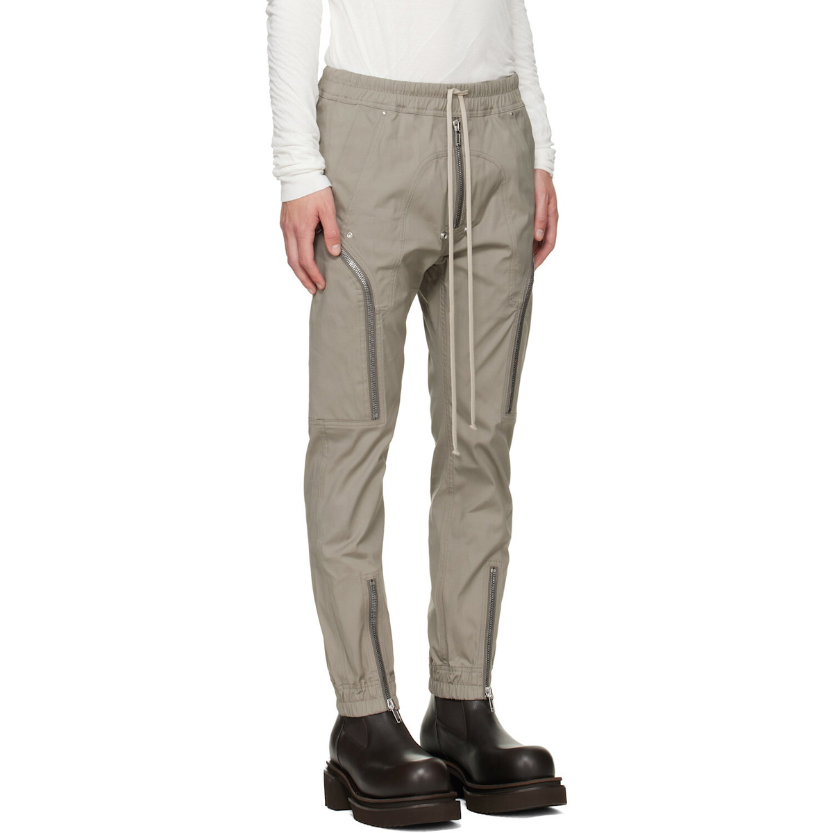 Rick Owens Gray Tower Heizer Cargo Pants